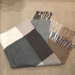 Pashmina scarf, neutral color block, brand new